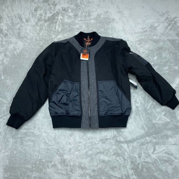 Bass Outdoor Hero Bomber Jacket Medium Black Mix Media Design c004 - Picture 1 of 9